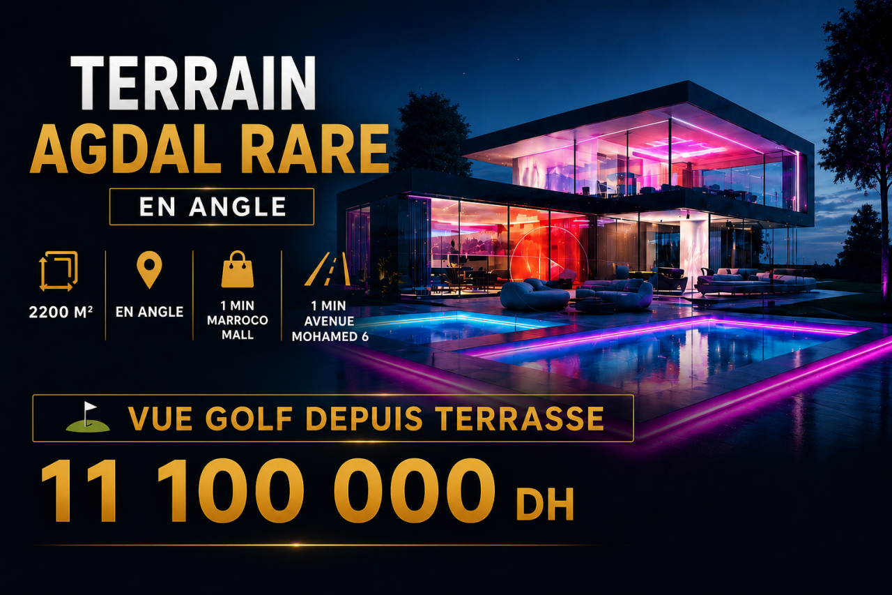 Exceptional plot of land with golf course views near Morocco Mall – Agdal